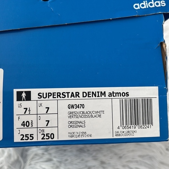 New Adidas superstar Denim Atmos Pack Grey GW3470 size 7.5 - Picture 3 of 13